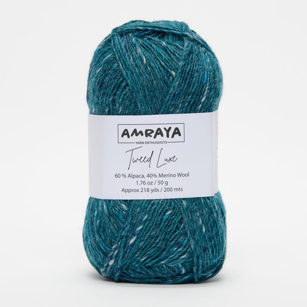 Strickset „Glowing garnet Pullunder“ – mit Tweed Luxe Alpaka Merinowolle Mix + PDF Anleitung Amraya