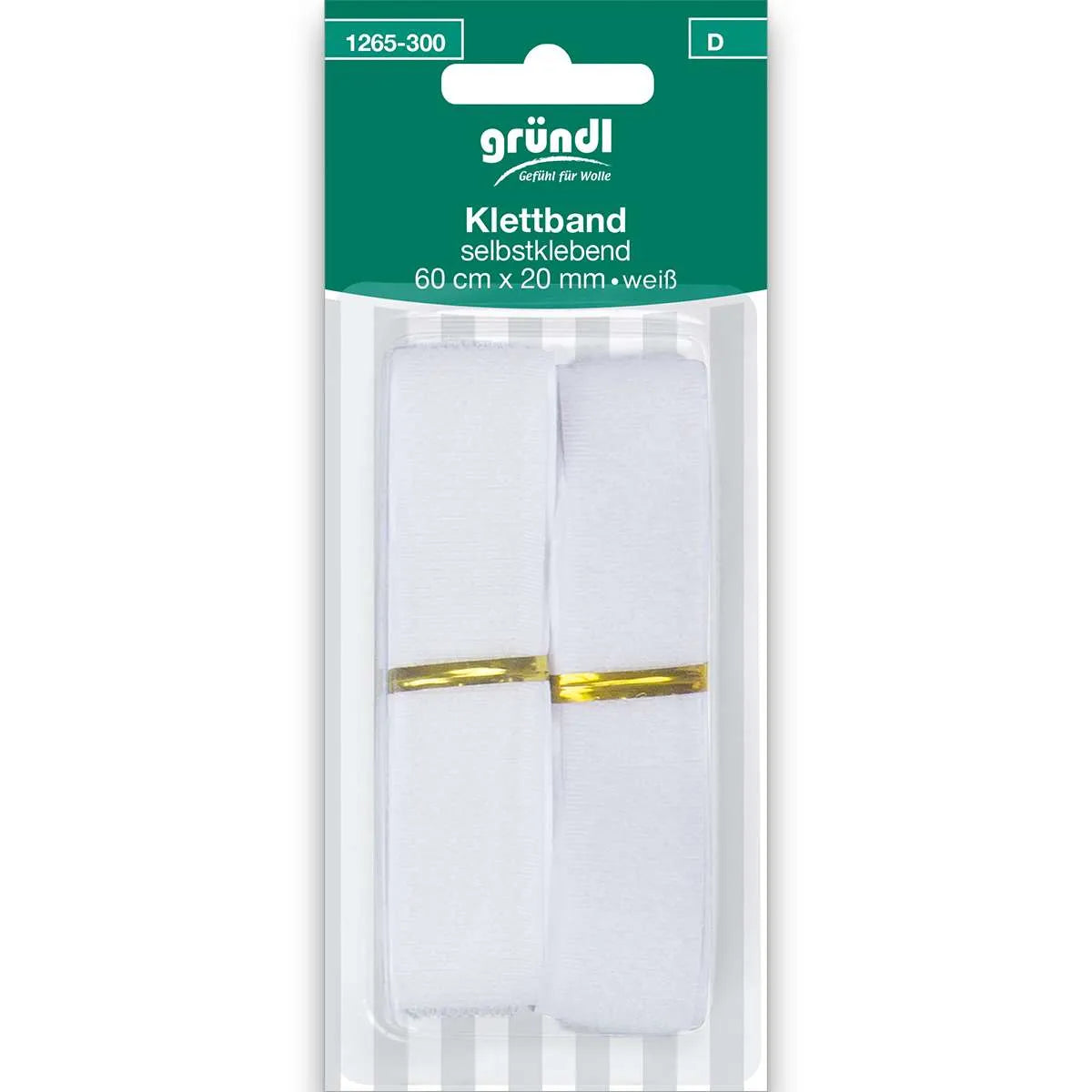 Gründl Hook and Loop Tape, self-adhesive, 60 cm x 20 mm