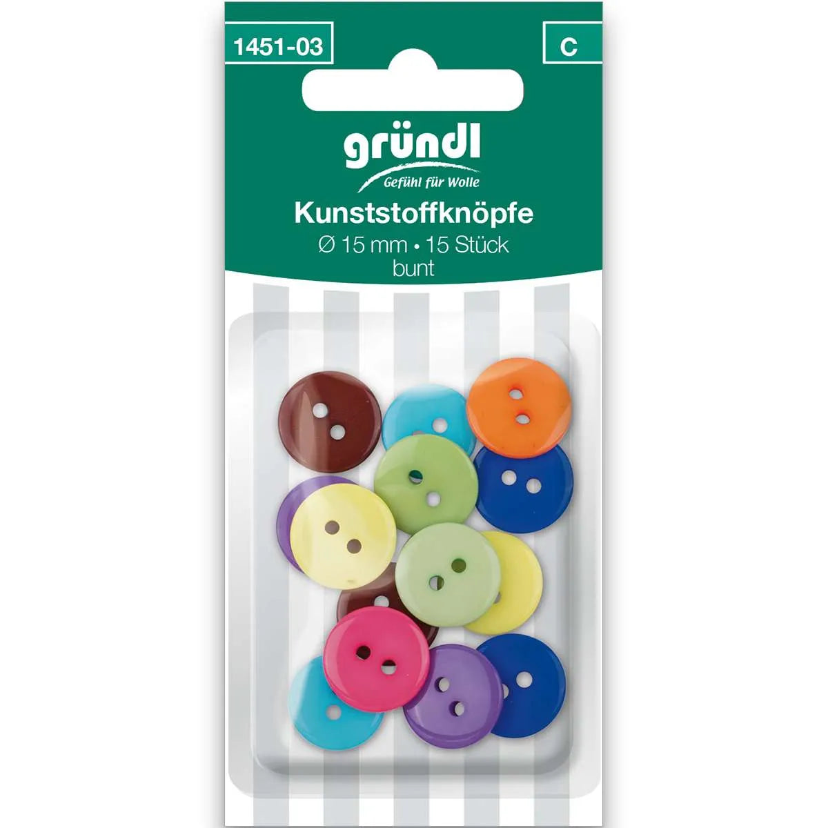 Gründl Kunststoffknöpfe, 15 Stück