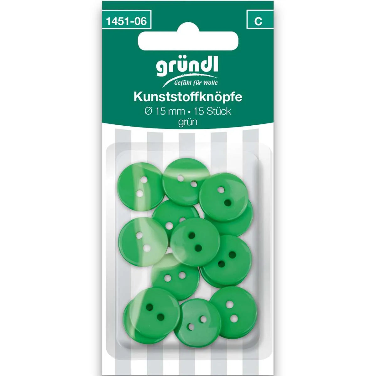 Gründl Kunststoffknöpfe, 15 Stück