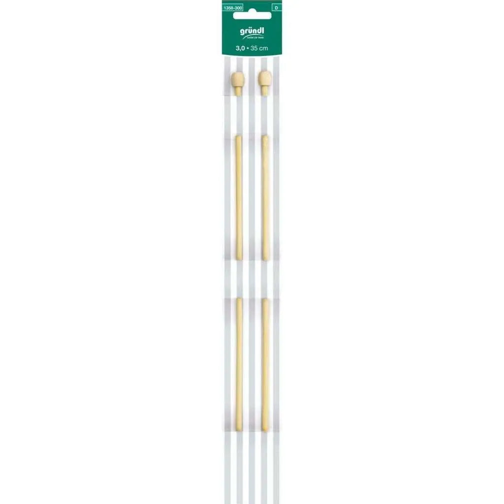 [1358-35-3] Gründl Jackenstricknadeln Bambus De Luxe 35 cm (3,00 mm)