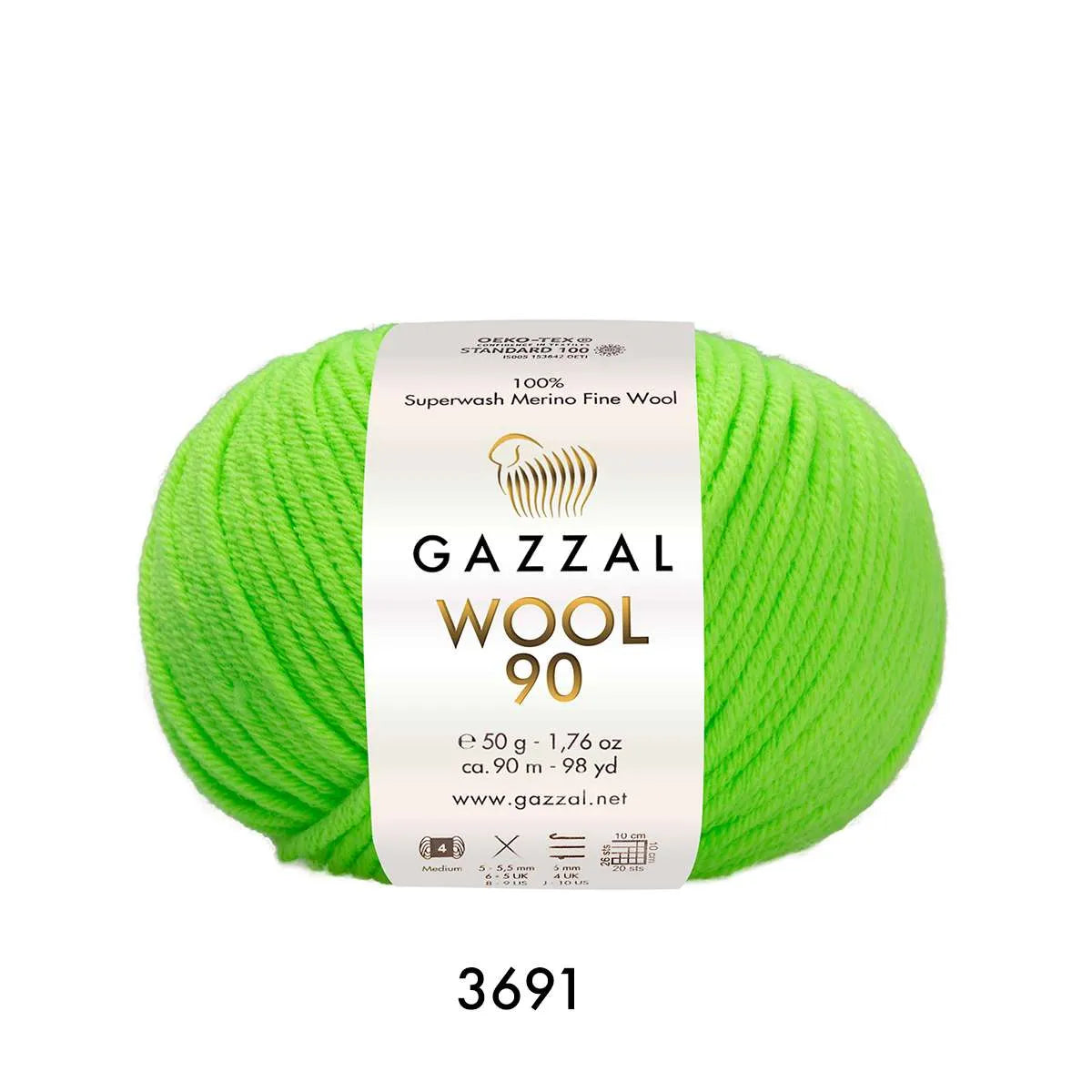 Gazzal Wool 90 Merinowolle