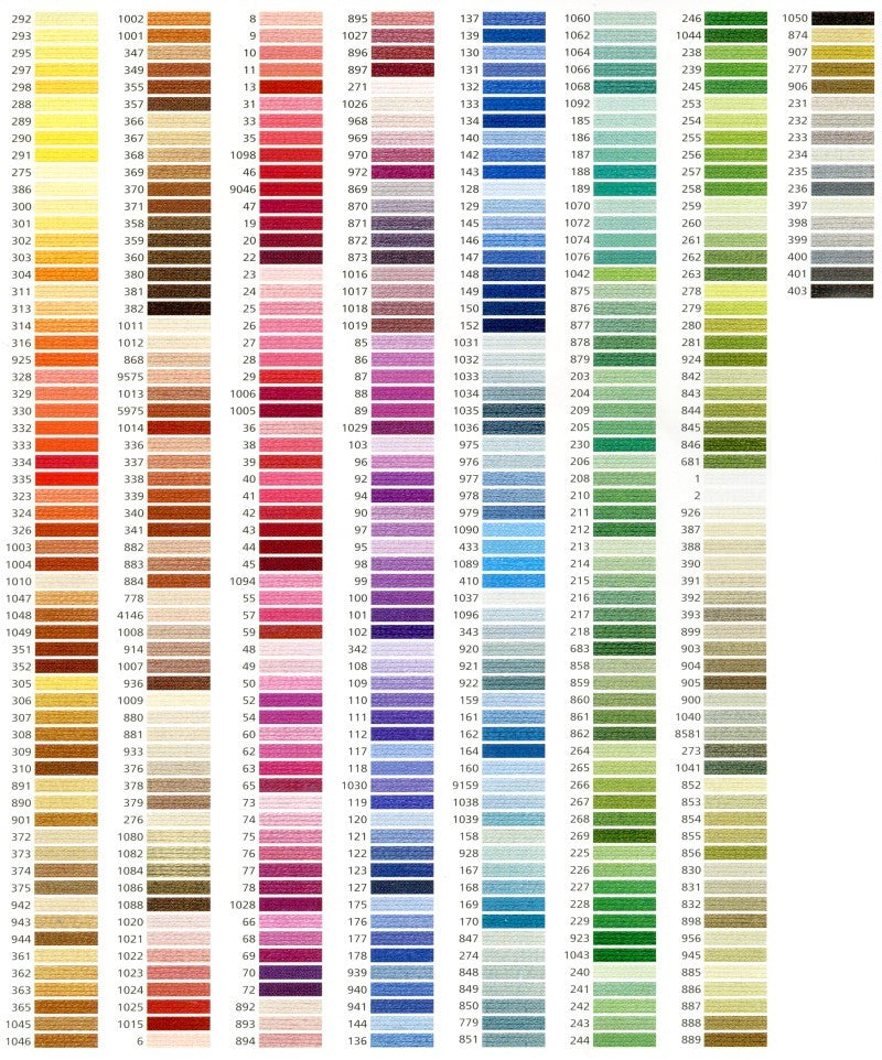 Anchor Stranded Cotton Embroidery Thread Colors 00001 - 00089