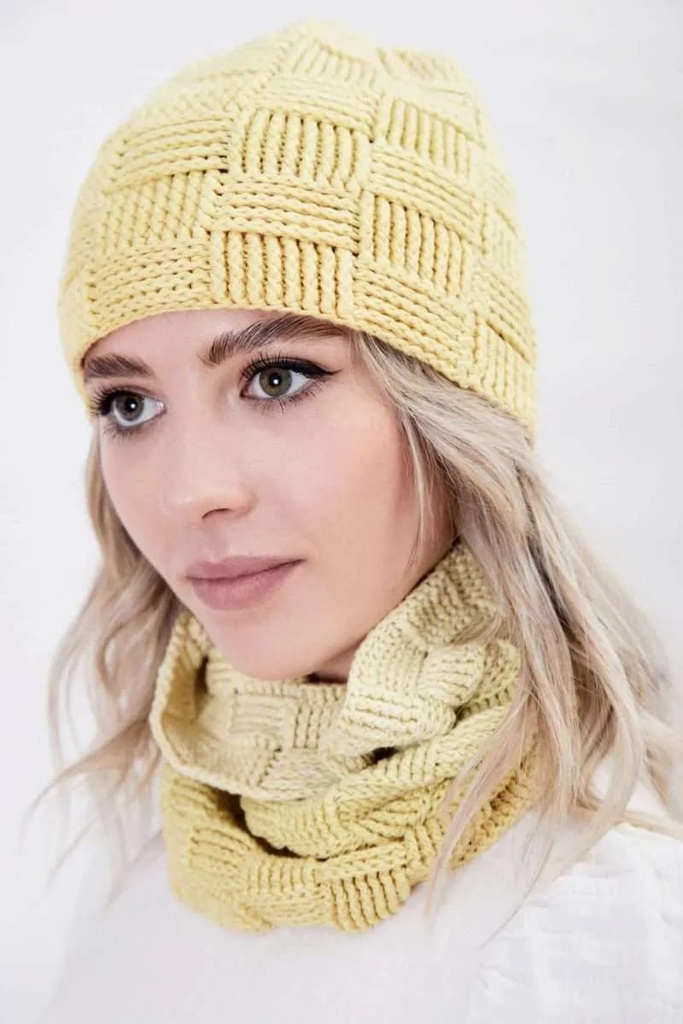 SparWolle Häkel-Set – Schachbrett Mütze & Loop