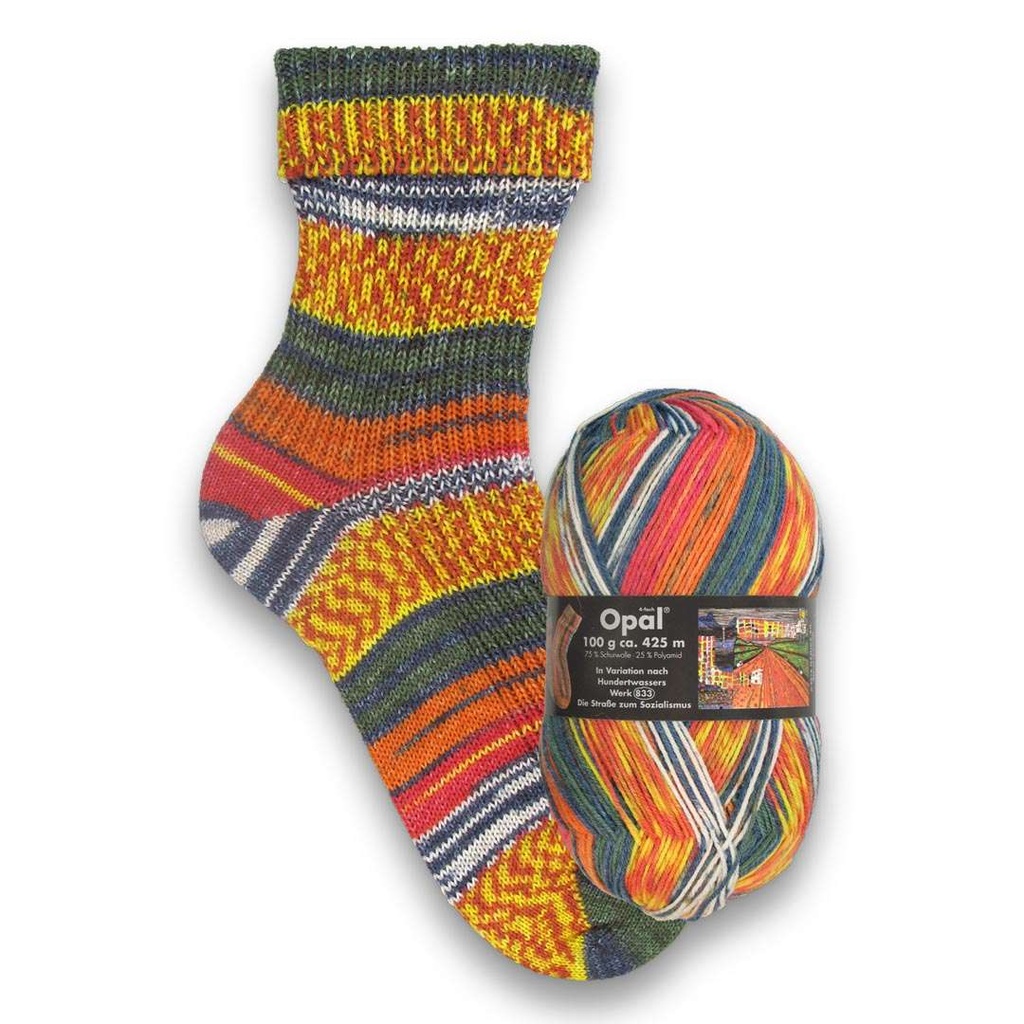 Opal Sockenwolle, Hundertwasser 4-FÄDIG 100g