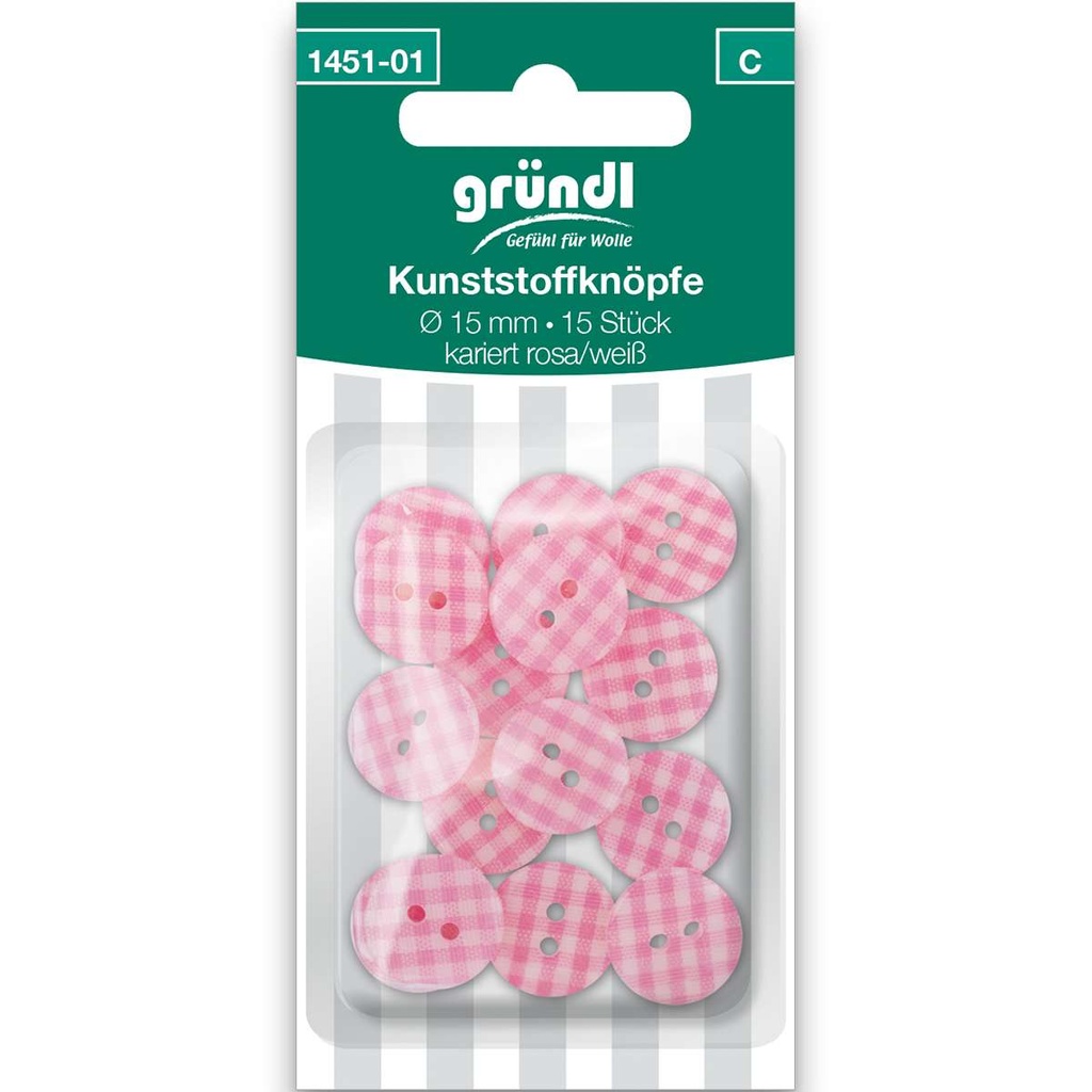 Gründl Kunststoffknöpfe, 15 Stück