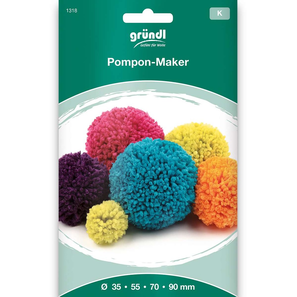 Gründl Pompon-Maker, Ø 35/55/70/90 mm, inkl. Anleitung