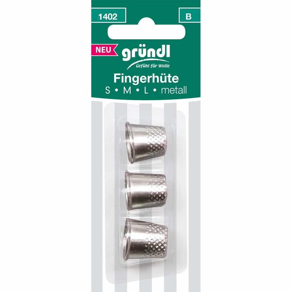Gründl Fingerhüte, 3 Stück (S, M, L)