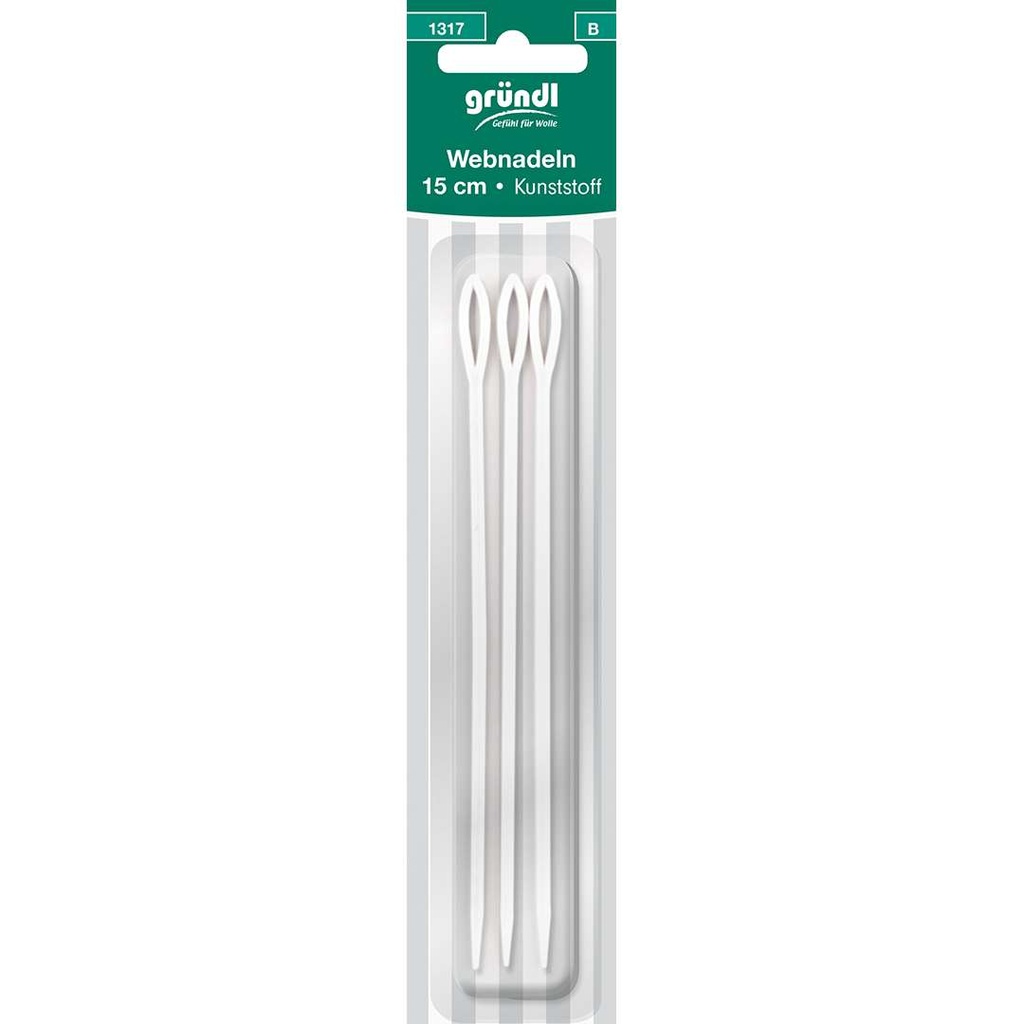 Gründl Webnadeln, 15 cm, 3 Nadeln (15 cm), Kunststoff