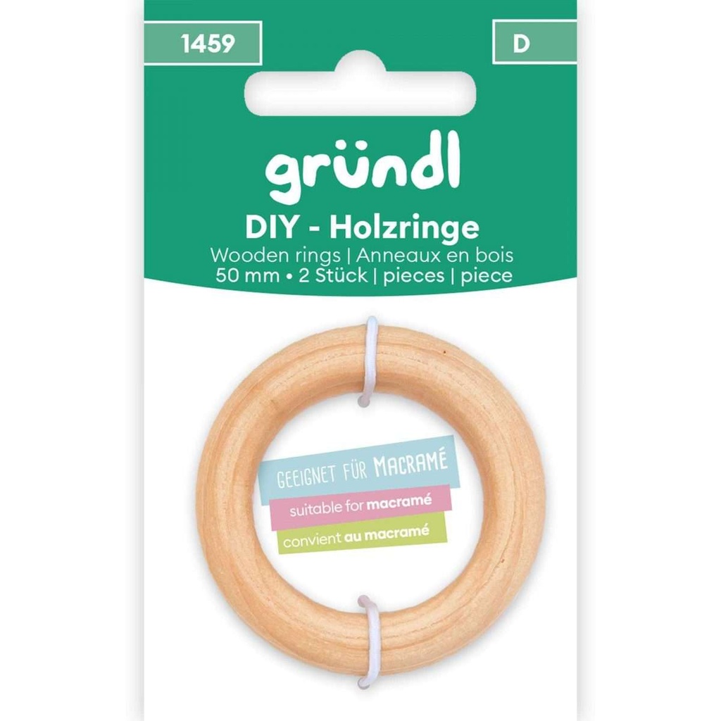 Gründl DIY Holzringe, 50 mm, 2 Stück