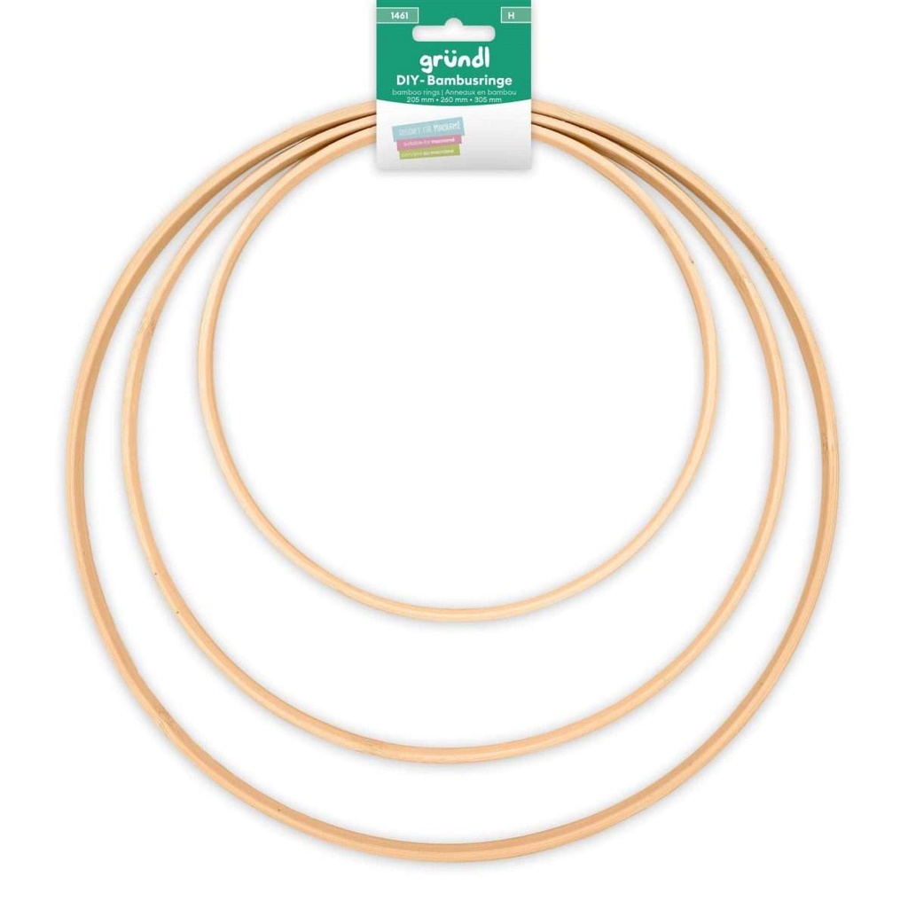 Gründl DIY Bambus-Ringe, 205 mm, 260 mm, 305 mm, 3 Ringe