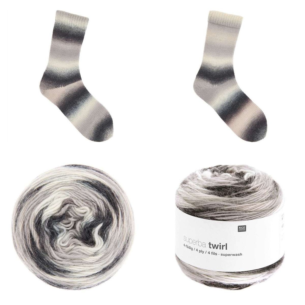 Rico Design Sockenwolle, Superba Twirl 4fädig