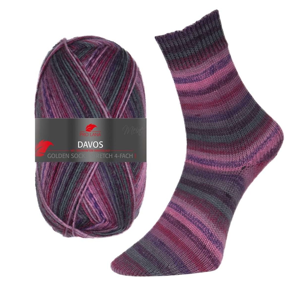 Golden Socks Davos Stretch 4f.100g Sort