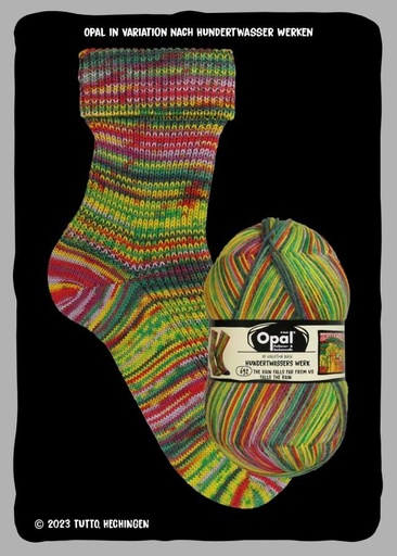 Opal Sockenwolle, Hundertwasser 4-FÄDIG 100g