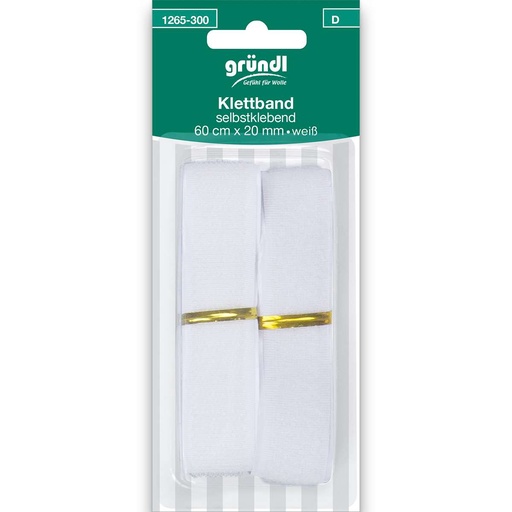 [1265] Gründl Klettband selbstklebend, 60 cm x 20 mm