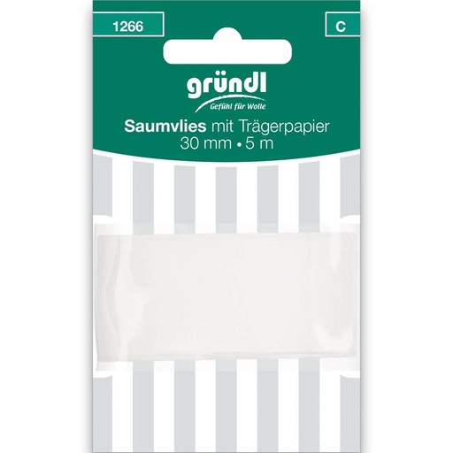 [1266] Gründl Saumvlies mit Trägerpapier, 30 mm x 5 m