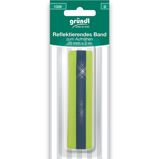 [1329] Gründl Reflektierendes Band zum Aufnähen, 25 mm x 2 m