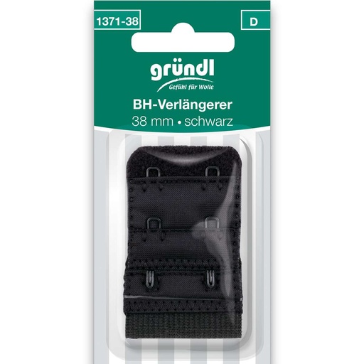 [1371] Gründl BH-Verlängerer, schwarz 38mm
