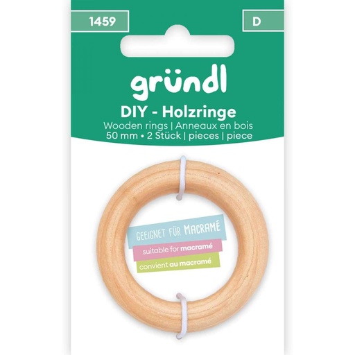 [1459] Gründl DIY Holzringe, 50 mm, 2 Stück