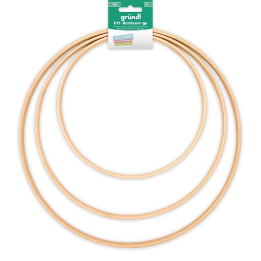 [1461] Gründl DIY Bambus-Ringe, 205 mm, 260 mm, 305 mm, 3 Ringe