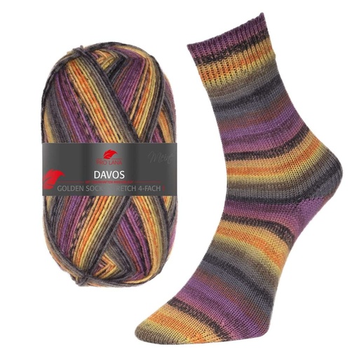 Golden Socks Davos Stretch 4f.100g Sort